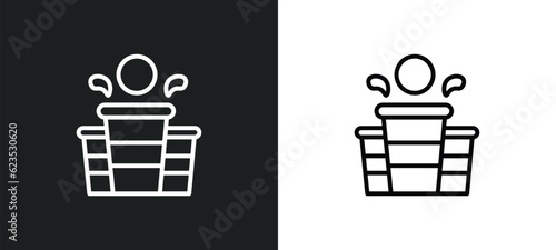beer pong icon isolated in white and black colors. beer pong outline vector icon from activity and hobbies collection for web, mobile apps and ui.