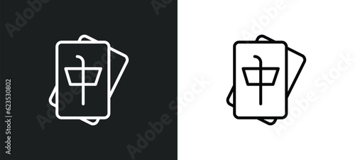 mahjong icon isolated in white and black colors. mahjong outline vector icon from activity and hobbies collection for web, mobile apps and ui.