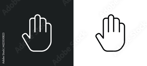 greeting icon isolated in white and black colors. greeting outline vector icon from activity and hobbies collection for web, mobile apps and ui.
