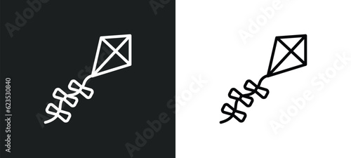 flying a kite icon isolated in white and black colors. flying a kite outline vector icon from activity and hobbies collection for web, mobile apps and ui.