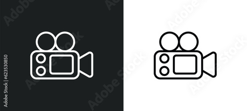 film making icon isolated in white and black colors. film making outline vector icon from activity and hobbies collection for web, mobile apps and ui.