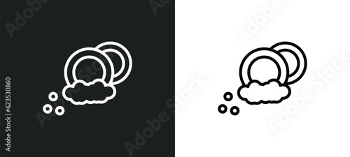 dish washing icon isolated in white and black colors. dish washing outline vector icon from activity and hobbies collection for web, mobile apps and ui.