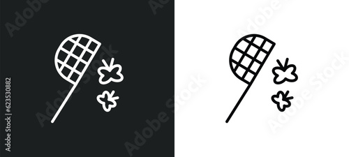 butterfly catcher icon isolated in white and black colors. butterfly catcher outline vector icon from activity and hobbies collection for web, mobile apps and ui.