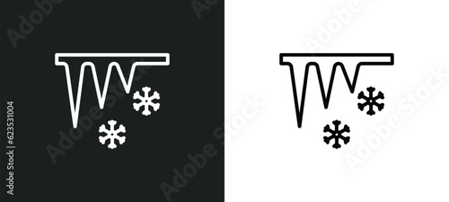 icicle icon isolated in white and black colors. icicle outline vector icon from weather collection for web, mobile apps and ui.