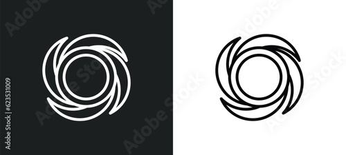 hurricane icon isolated in white and black colors. hurricane outline vector icon from weather collection for web, mobile apps and ui.