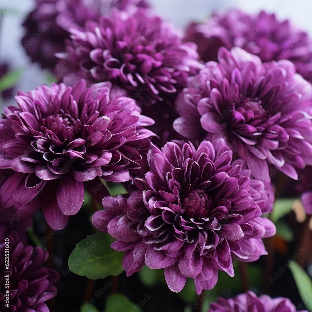 beautiful dark chrysanthemum flowers