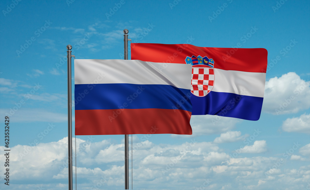 Croatia and Russia flag Croatia and Russia flag