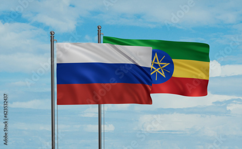 Ethiopia and Russia flag
