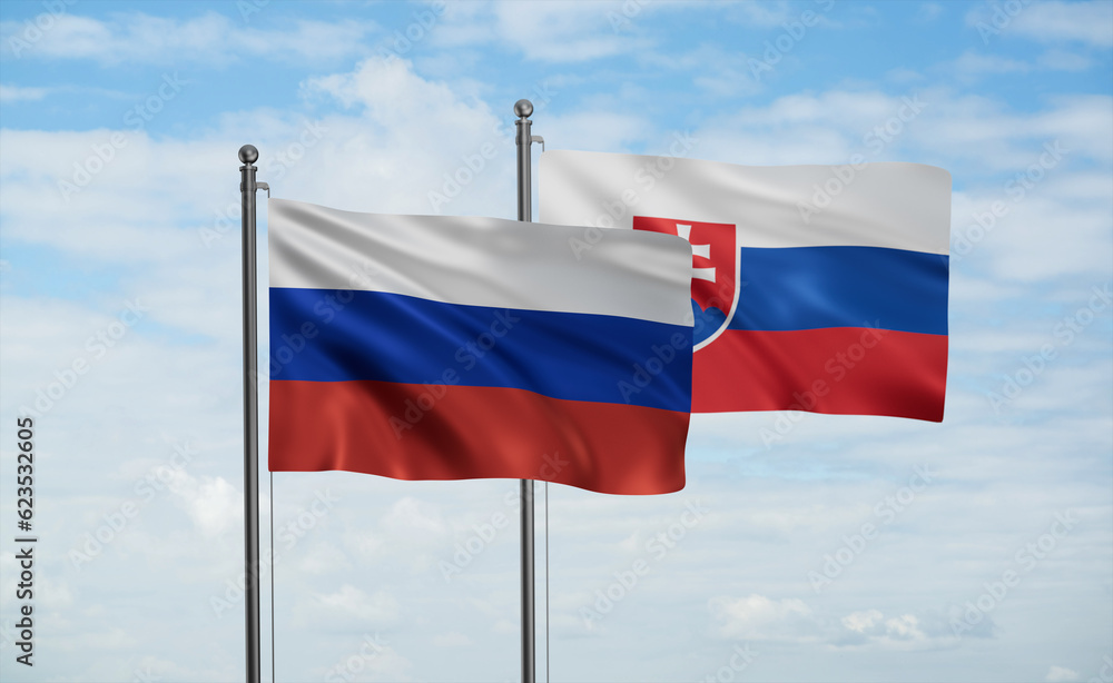Slovakia and Russia flag Slovakia and Russia flag