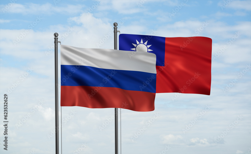 Taiwan and Russia flag Taiwan and Russia flag