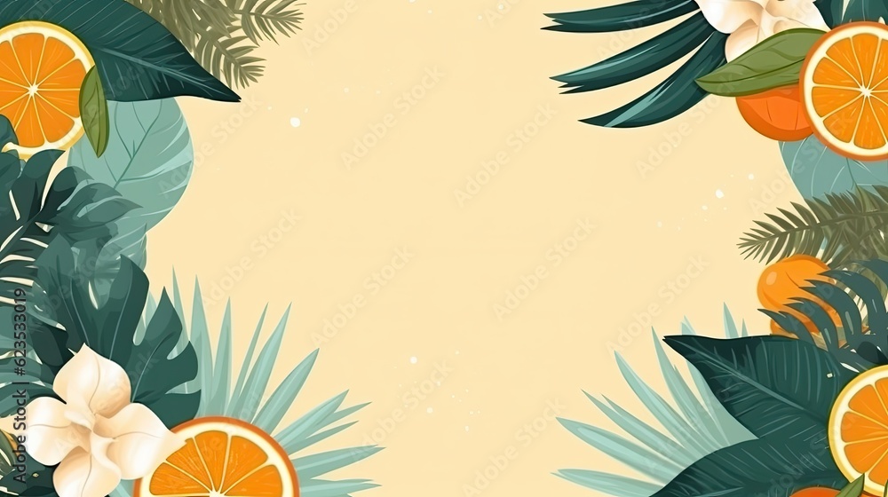 Fototapeta premium summer wallpaper tropical background with copy space