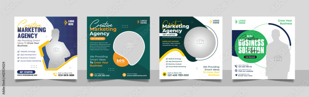 Social Media Marketing Post, Webinar Social Media Banner Set, Corporate Business Promotion Web Banner, Digital Marketing Agency Square Flyer Template set Social Media Marketing Post, Webinar Social Media Banner Set, Corporate Business Promotion Web Banner, Digital Marketing Agency Square Flyer Template set