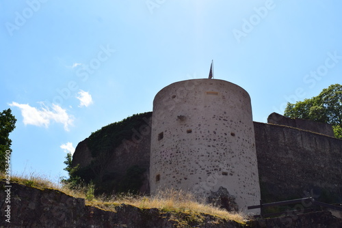 Château des Ducs de Lorraine, caslte ruin above Sierck les Bains, France photo