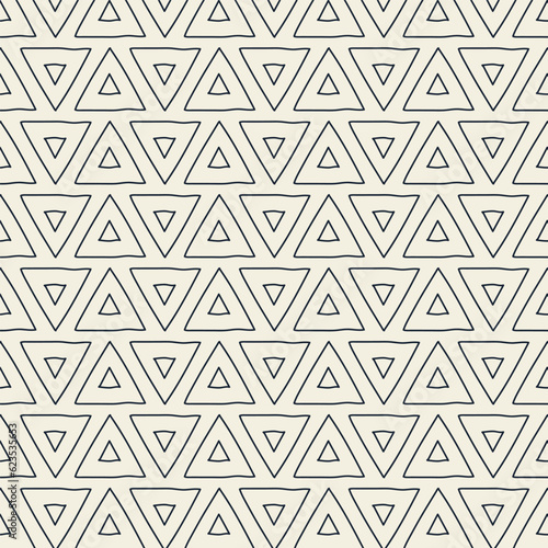 Seamless pattern with hand drawn triangles. Vector abstract pattern background
