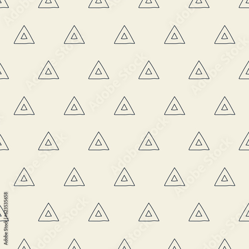Seamless pattern with hand drawn triangles. Vector abstract pattern background 