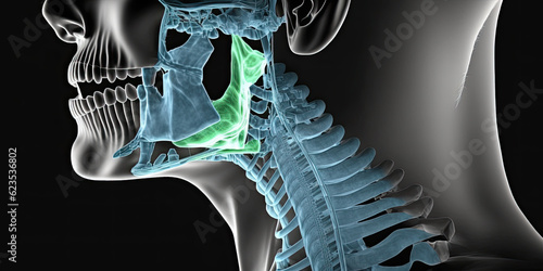 X-ray of the throat with visible airway - Generative AI