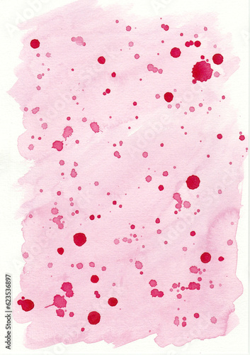 Watercolor Pink Stained Splatter Background