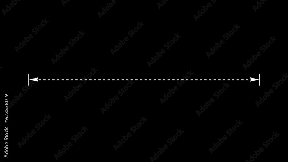 Measuring distance length dotted line animation, alpha channel 素材庫影片