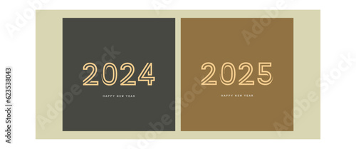 2024 new year design template for poster, flyer, calendar, cover and media post