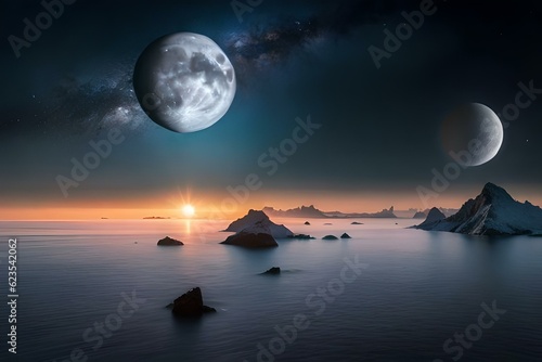 moon over the sea