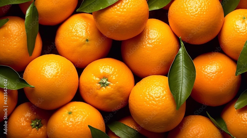 Fresh oranges seamless background with ai generation. Top view Fresh oranges seamless background with ai generation. Top view