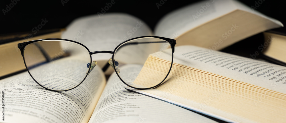 New paperback books, diary, fanned pages on wooden desk table and grunge background Daylight. Books stacking. Back to school. Copy Space. Education background, Reading background, glasses on book. New paperback books, diary, fanned pages on wooden desk table and grunge background Daylight. Books stacking. Back to school. Copy Space. Education background, Reading background, glasses on book.