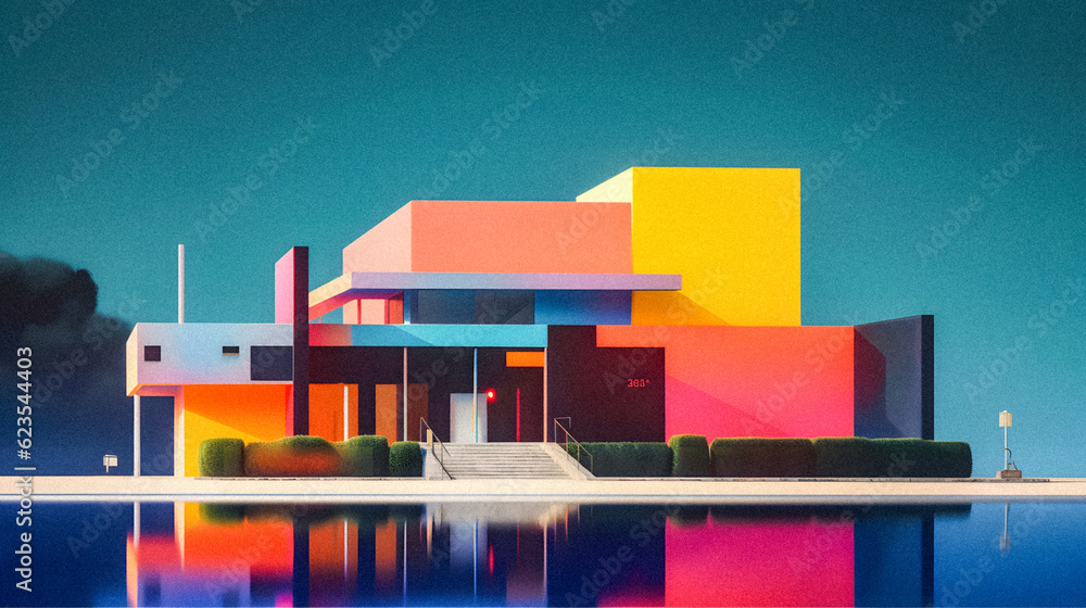 Minimalistic Architecture with Complementary Colors - generative ai ...