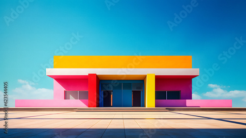 Minimalistic Architecture with Complementary Colors - generative ai © Uolir