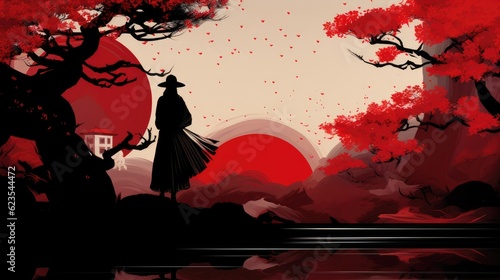 The beauty of Japan in travel destination - abstract illustration