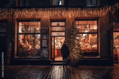 Small shop store front at Christmas © CLShebley