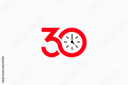 30 o'clock Vector Logo Premium  photo