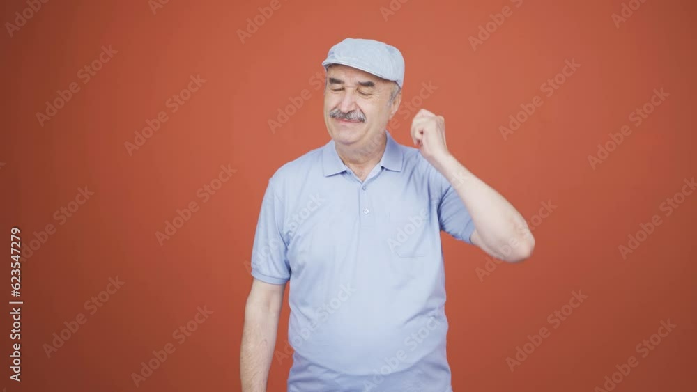 Old man with itchy ears. Old man with itchy ears.