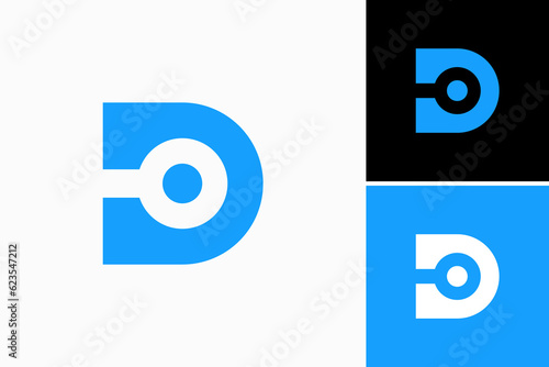 D Circuit Vector Logo Premium 