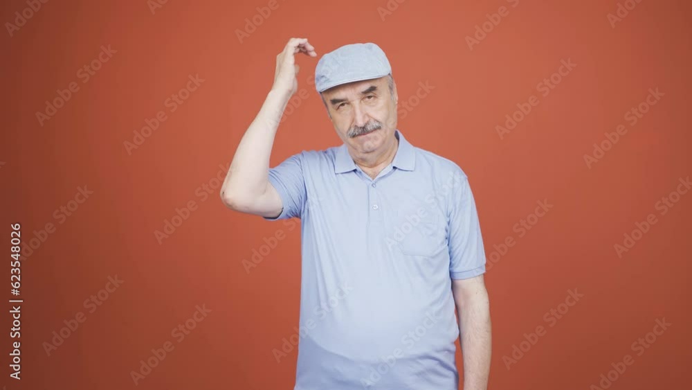 Thoughtful old man towards the camera. Thoughtful old man towards the camera.