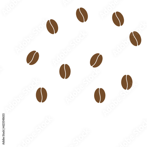 scattered coffee beans vector