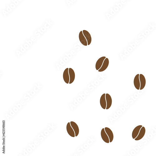 scattered coffee beans vector