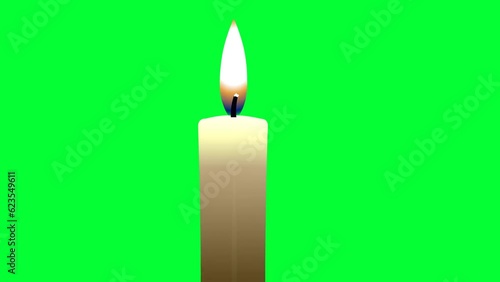 candle light background and 2d animation, green screen, candlelight burning