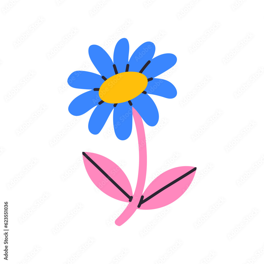 Classic 80s 90s flower element in modern style flat, line style. Hand drawn vector. Fashion patch, badge, emblem. Classic 80s 90s flower element in modern style flat, line style. Hand drawn vector. Fashion patch, badge, emblem.