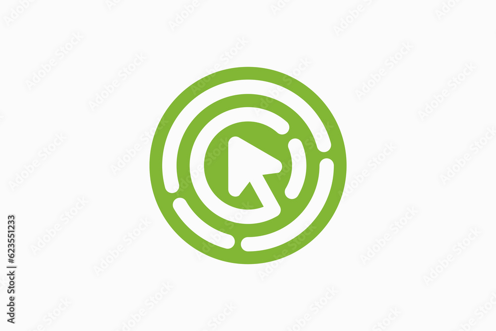 cursor in fingerprint Vector Logo Premium 