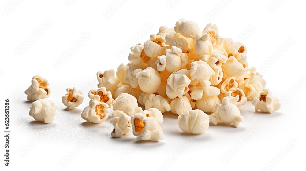 Popcorn in a dish on the background. Generative AI Popcorn in a dish on the background. Generative AI