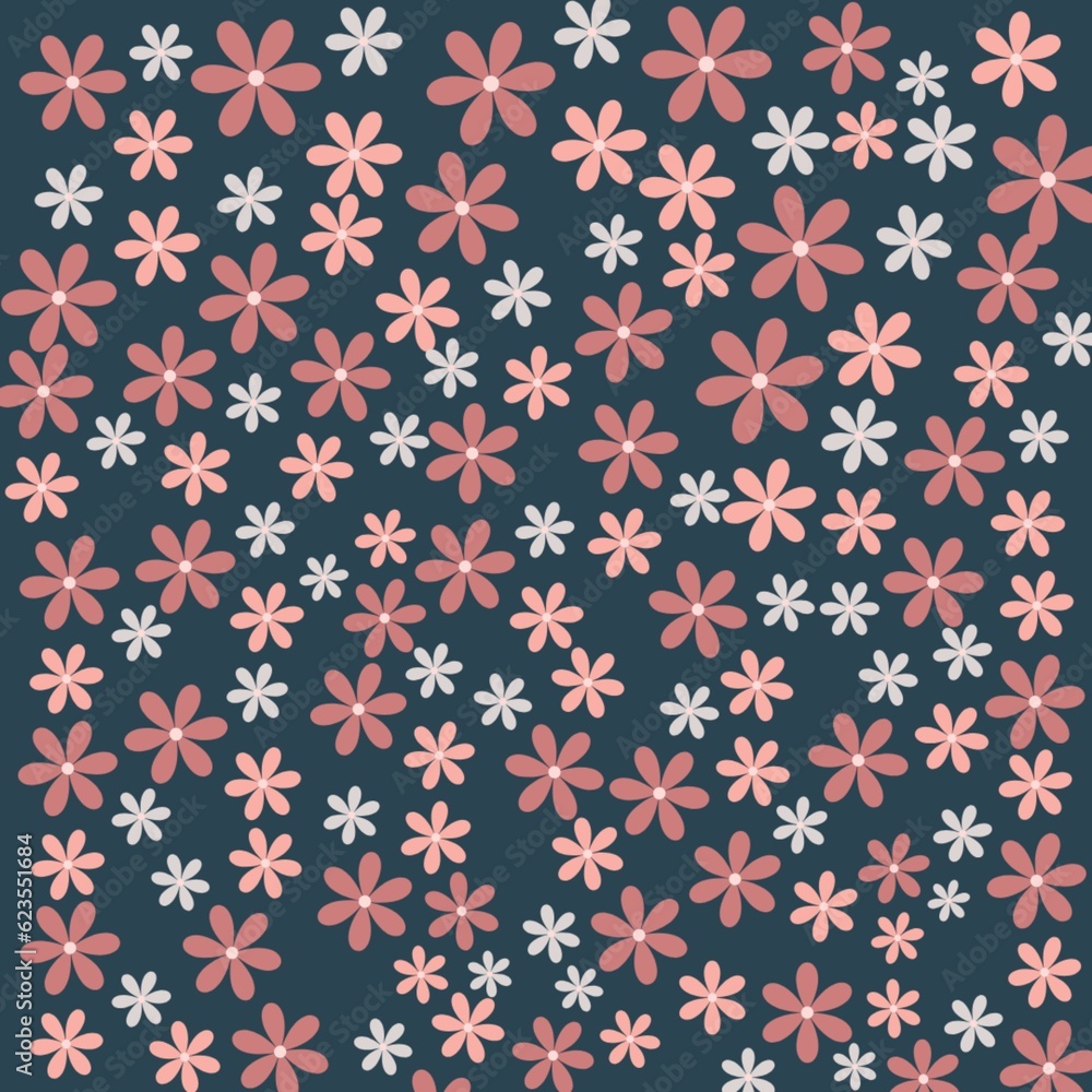 Flowers pattern background design illustration.