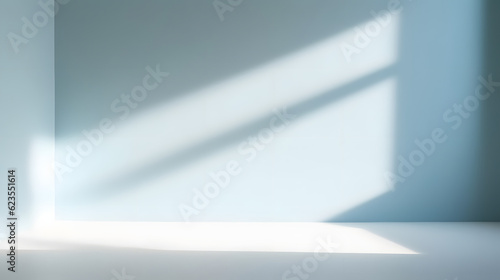 Wallpaper Mural Minimal abstract light blue background for product presentation. Shadow and light from windows on plaster wall. Torontodigital.ca
