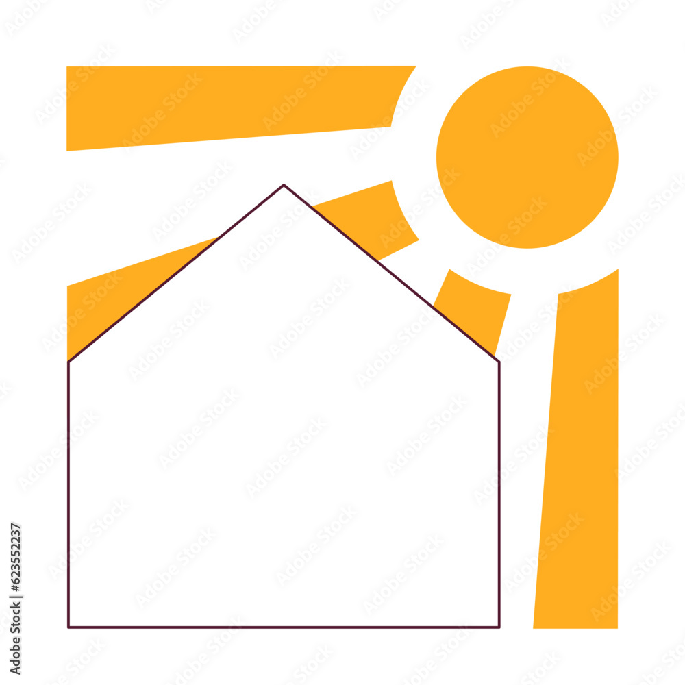 Home under summer heat semi flat colour vector object. Keeping house