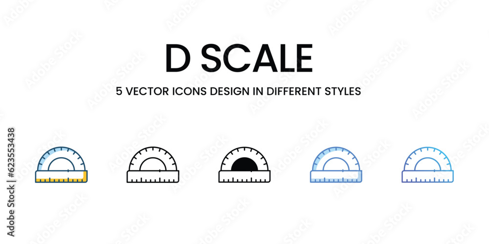D Scale Icon Design in Five style with Editable Stroke. Line, Solid, Flat Line, Duo Tone Color, and Color Gradient Line. Suitable for Web Page, Mobile App, UI, UX and GUI design. D Scale Icon Design in Five style with Editable Stroke. Line, Solid, Flat Line, Duo Tone Color, and Color Gradient Line. Suitable for Web Page, Mobile App, UI, UX and GUI design.