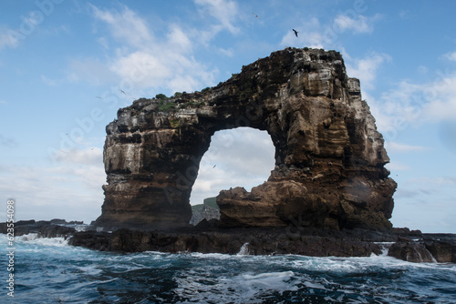 The Darwin Arch, the famous landmark of the Galapagos islands, before it collapsed by erosion on 17 May 2021 in all its beauty and fascination.