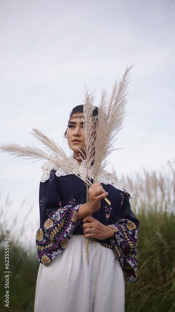 Beautiful woman in bohemian costume