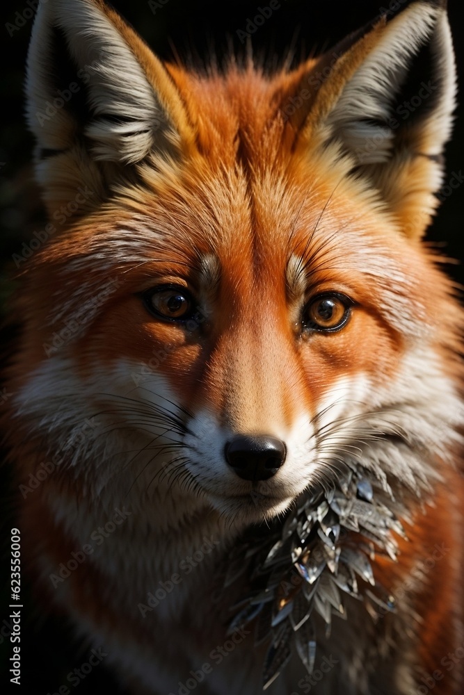 Fototapeta premium Eyes of the Wilderness: A Striking Visual Tribute to the Elegance of Foxes