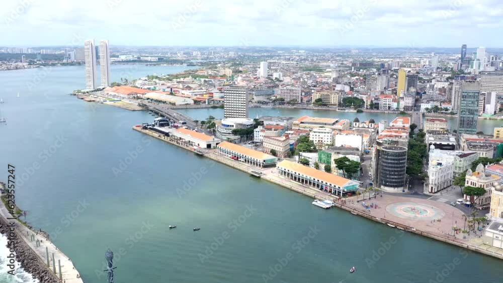 Marco Zero do Recife Visto de Cima com Drone 4k - Pernambuco - Nordeste - Brasil Marco Zero do Recife Visto de Cima com Drone 4k - Pernambuco - Nordeste - Brasil
