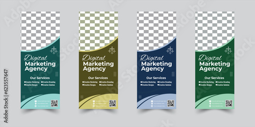 Free vector modern roll up banner Free vector business roll up display standee for presentation purpose
