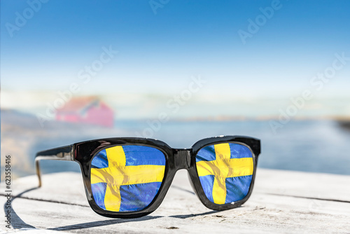 Sonnenbrille mit Schwedischer Flagge